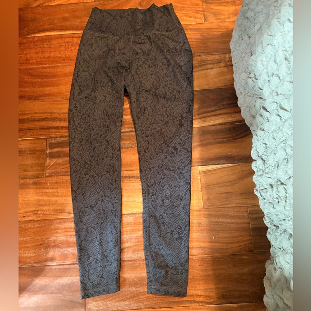 AllFenix Snake Print‎ Leggings Gray Black High Rise Workout Yoga Size L (0348)